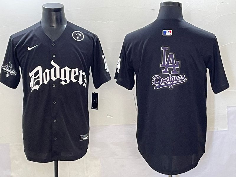 Men 2025 Los Angeles Dodgers Blank Black Seventh generation Joint Name Nike MLB Jersey style 3->los angeles dodgers->MLB Jersey